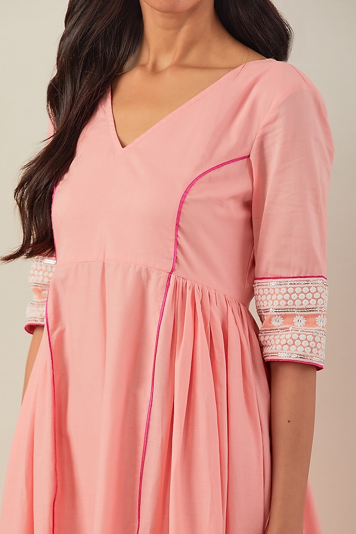Peach Pure Cotton Summer Dress by The Indian Cause at Pernia's Pop Up Shop