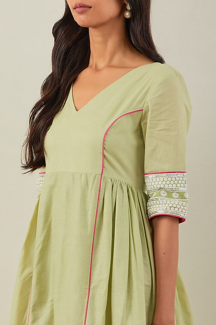 Green Pure Cotton Summer Dress by The Indian Cause at Pernia's Pop Up Shop