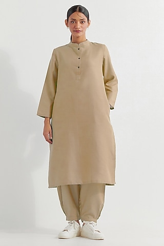 Beige Cotton Slub Co-Ord Set by The Indian Cause