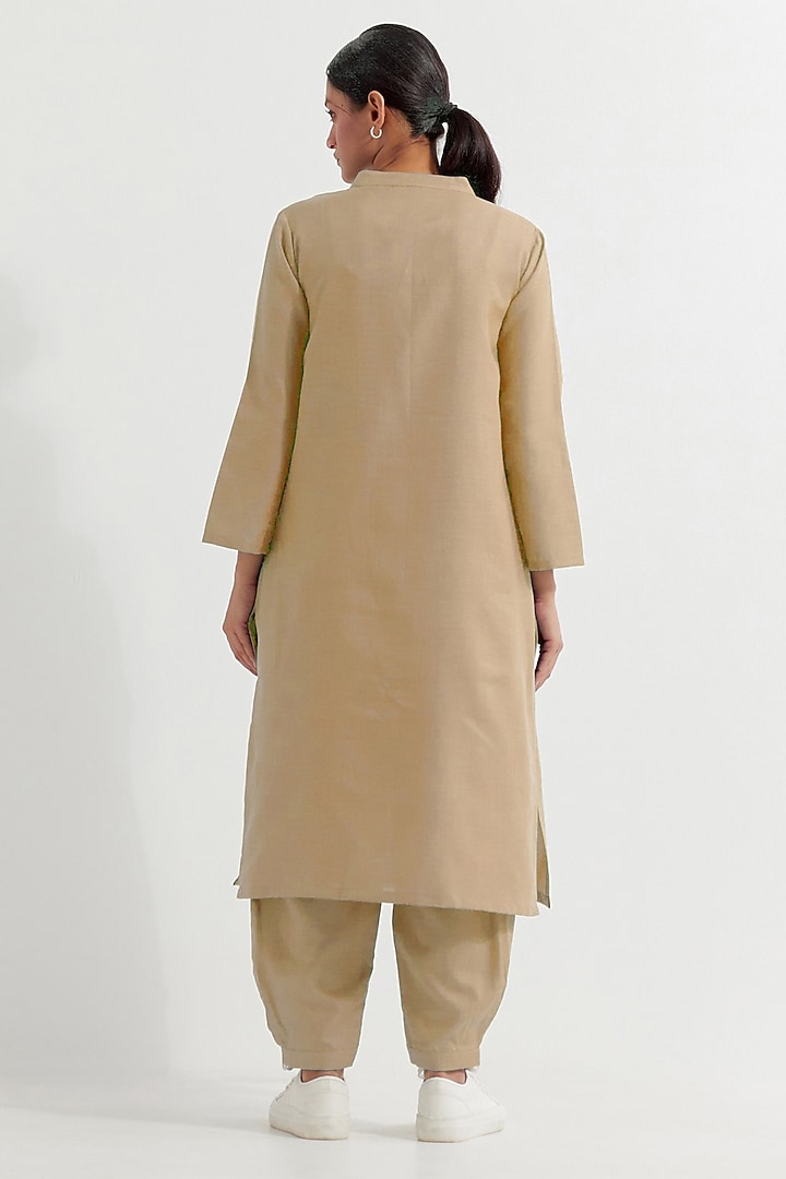 Beige Cotton Slub Co-Ord Set by The Indian Cause at Pernia's Pop Up Shop