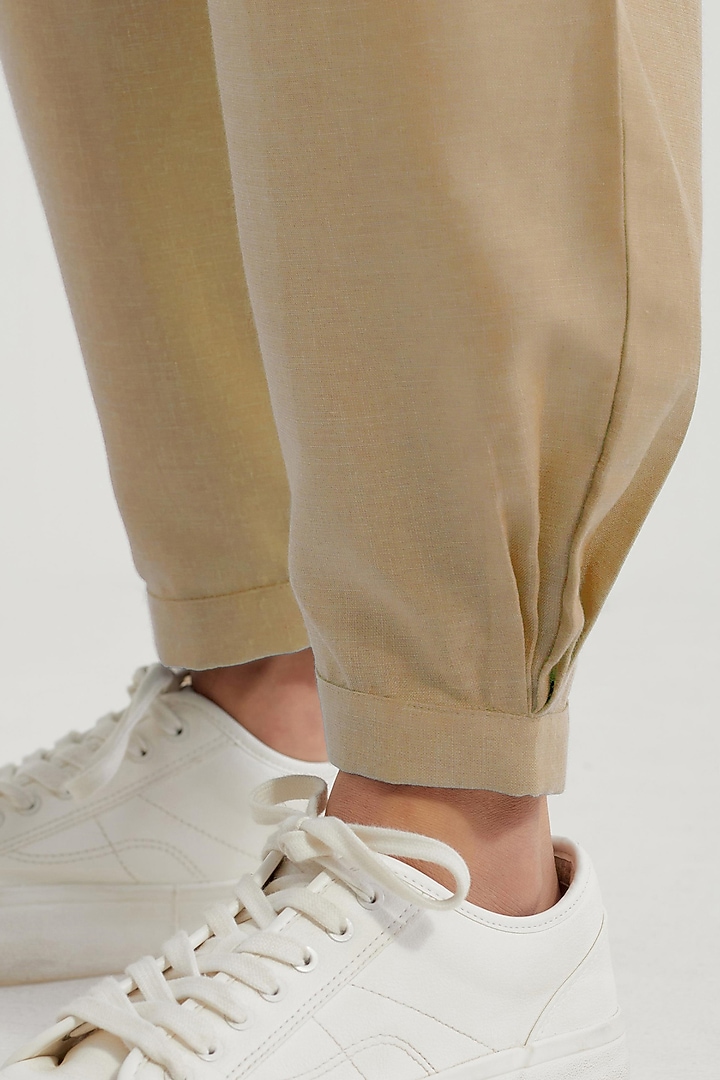 Beige Cotton Slub Co-Ord Set by The Indian Cause at Pernia's Pop Up Shop