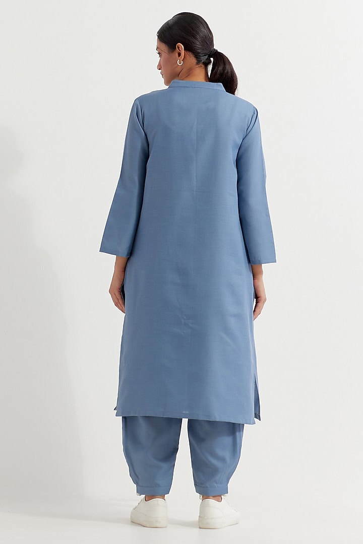 Blue Cotton Slub Co-Ord Set by The Indian Cause at Pernia's Pop Up Shop