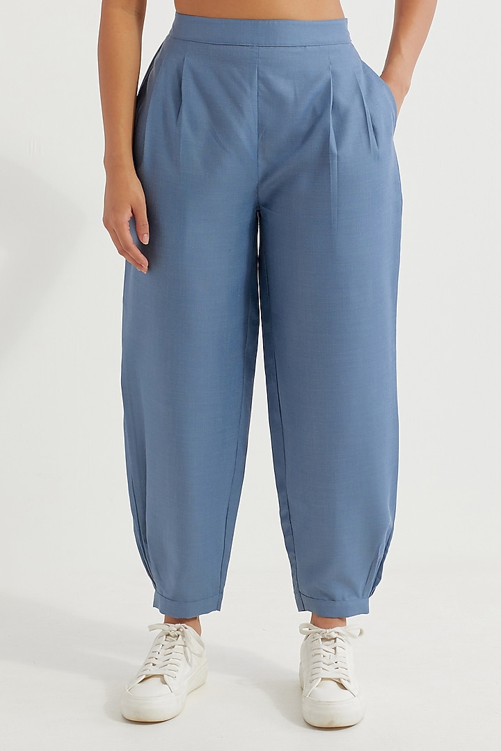 Blue Cotton Slub Co-Ord Set by The Indian Cause at Pernia's Pop Up Shop