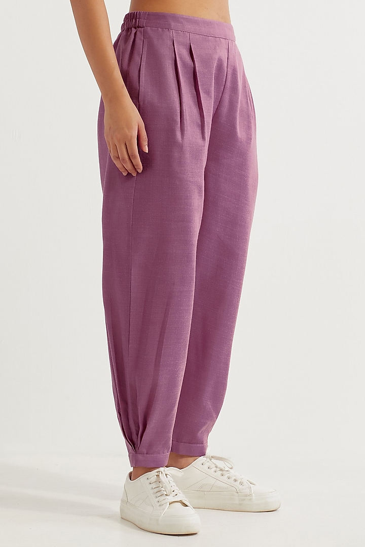 Mauve Cotton Slub Kurta Set by The Indian Cause at Pernia's Pop Up Shop