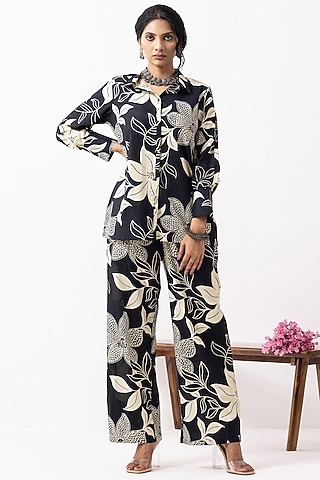 Black Cotton Block Printed Co-Ord Set by The Indian Cause