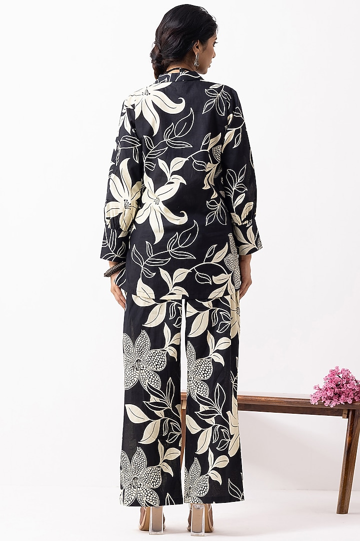 Black Cotton Block Printed Co-Ord Set by The Indian Cause at Pernia's Pop Up Shop