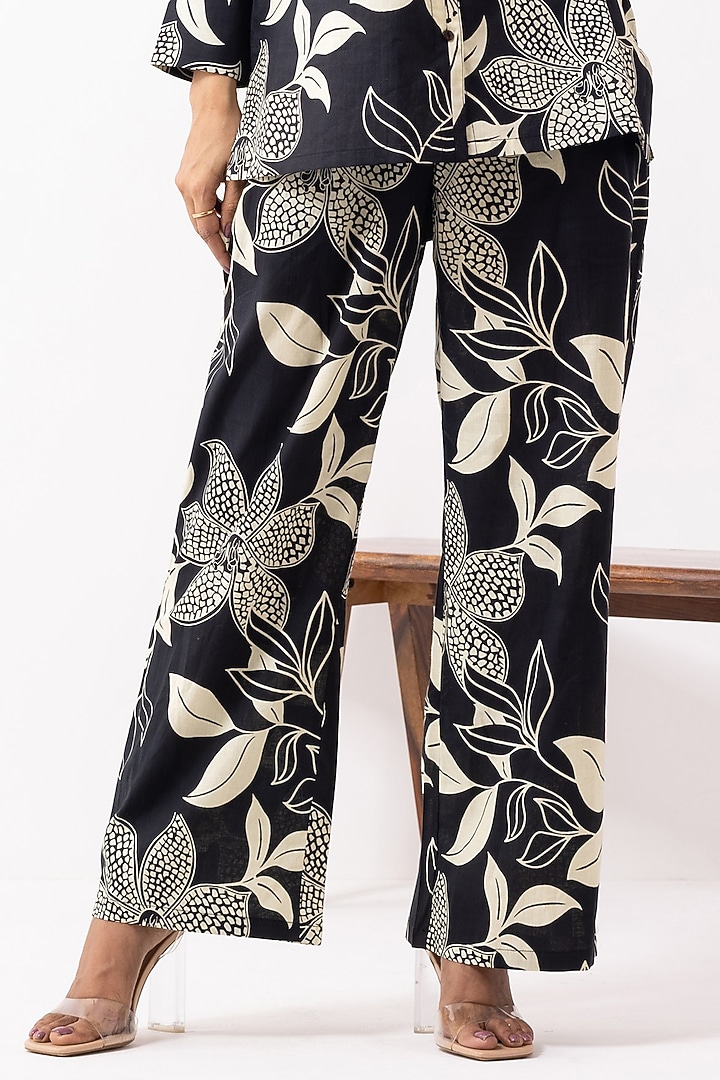 Black Cotton Block Printed Co-Ord Set by The Indian Cause at Pernia's Pop Up Shop