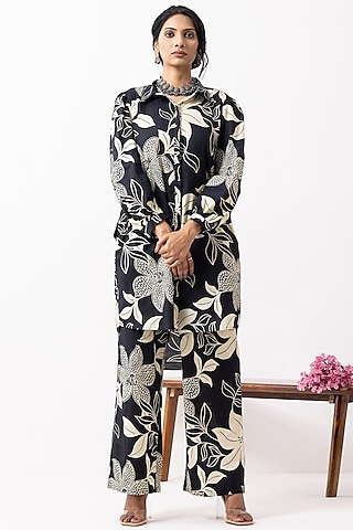 Black Cotton Block Printed Co-Ord Set by The Indian Cause
