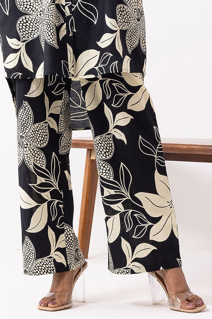 Black Cotton Block Printed Co-Ord Set by The Indian Cause at Pernia's Pop Up Shop