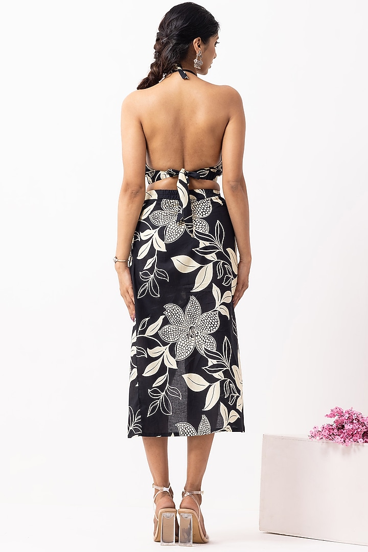 Black Cotton Block Printed Co-Ord Set by The Indian Cause at Pernia's Pop Up Shop