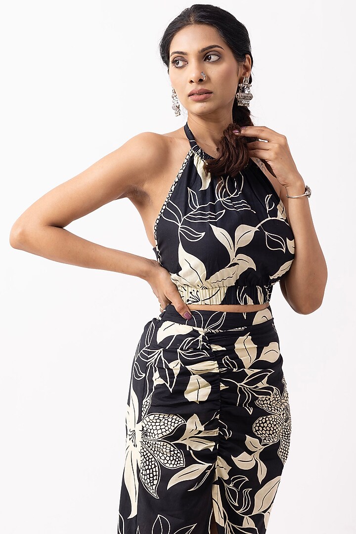 Black Cotton Block Printed Co-Ord Set by The Indian Cause at Pernia's Pop Up Shop