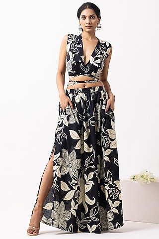 Black Cotton Block Printed Co-Ord Set by The Indian Cause
