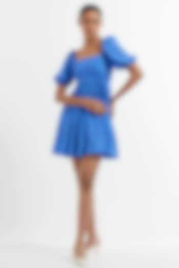Blue Silk Mini Dress by TIC