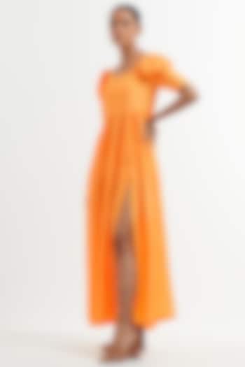  Fanta Orange Silk Summer Dress  by The Indian Cause at Pernia's Pop Up Shop