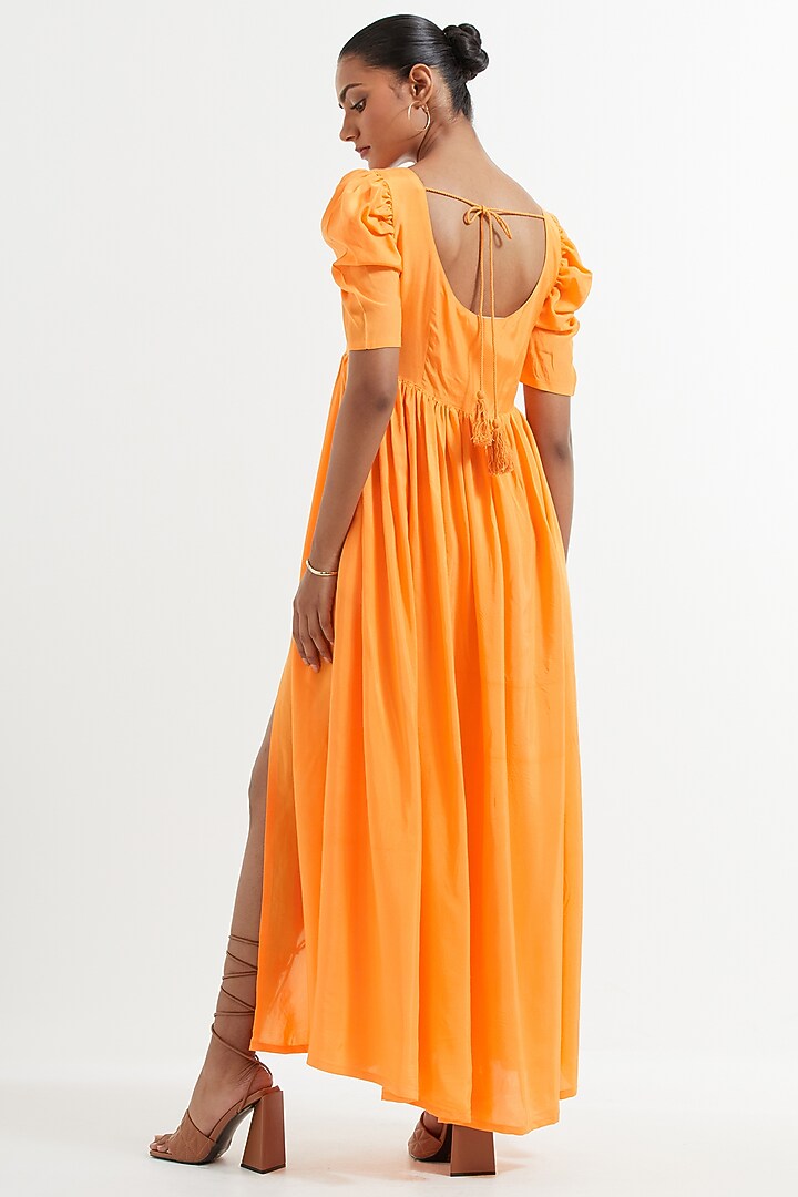 orange fanta dress Fanta orange frill dress DIMPLE DESIGN STUDIO