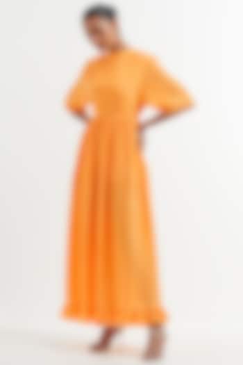  Fanta Orange Silk Summer Dress  by The Indian Cause at Pernia's Pop Up Shop