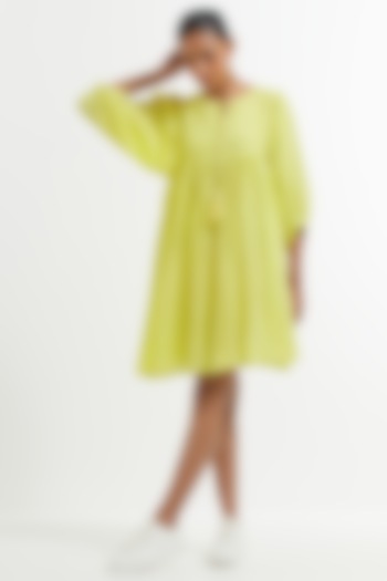  Yellow Silk Mini Dress  by TIC