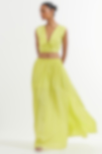  Yellow Silk Skirt Set  by TIC