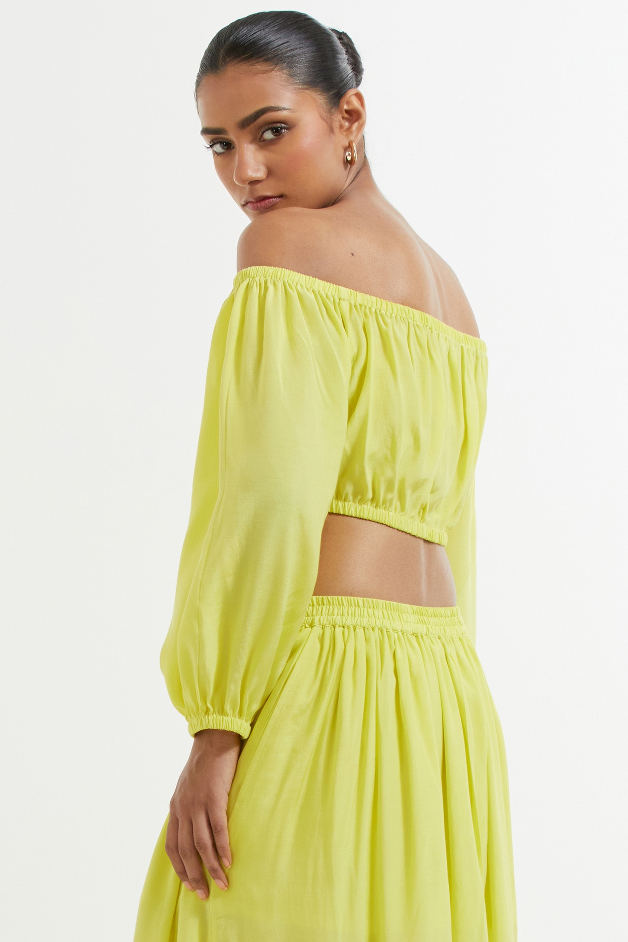 Yellow best sale shoulderless top