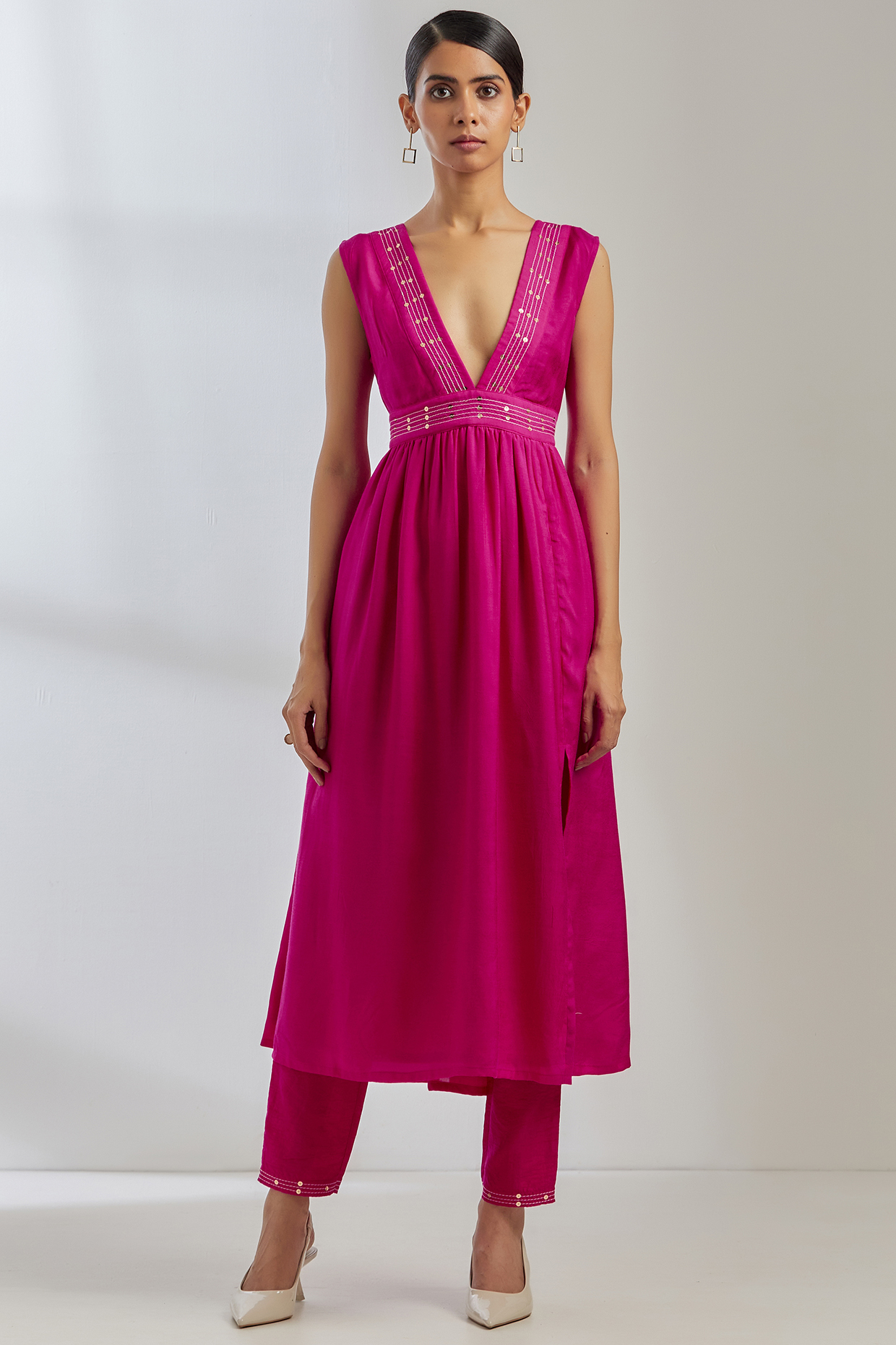 Pink Silk Sirgus Kurta by The Indian Cause at Pernia's Pop Up Shop