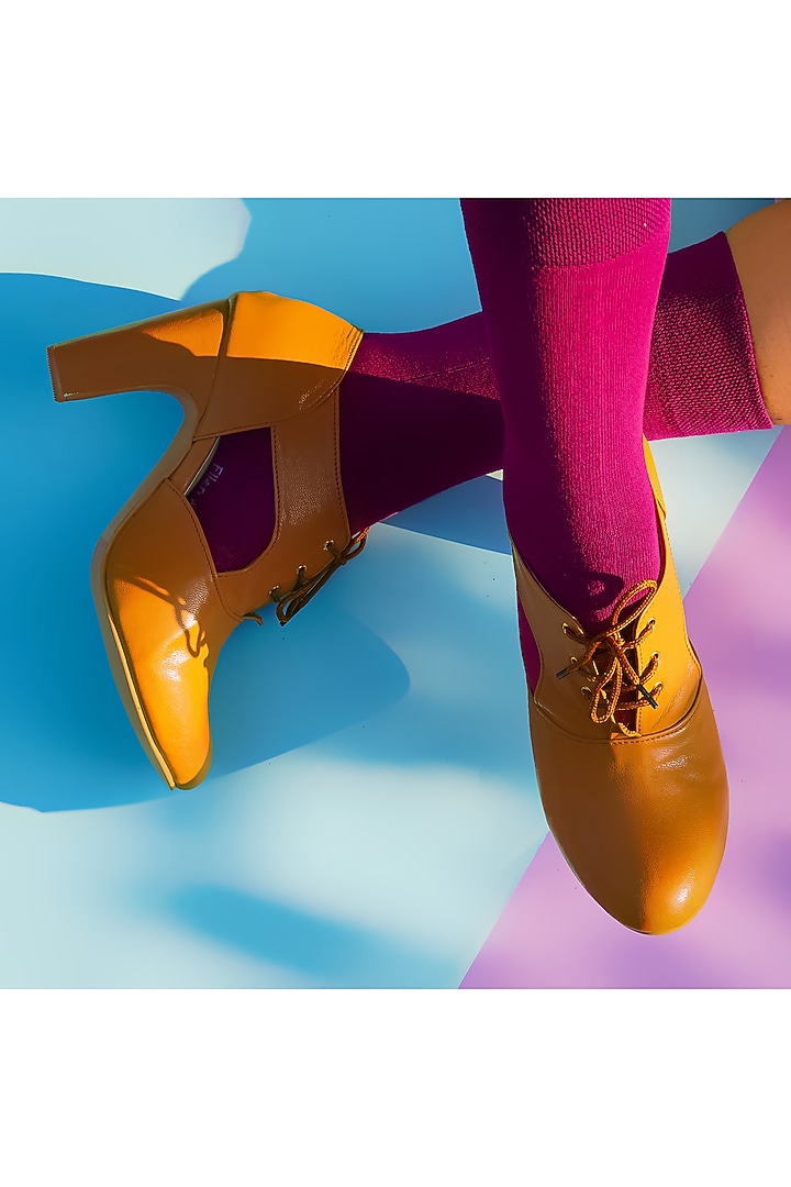 Tan Faux Leather Boots by TIESTA at Pernia's Pop Up Shop