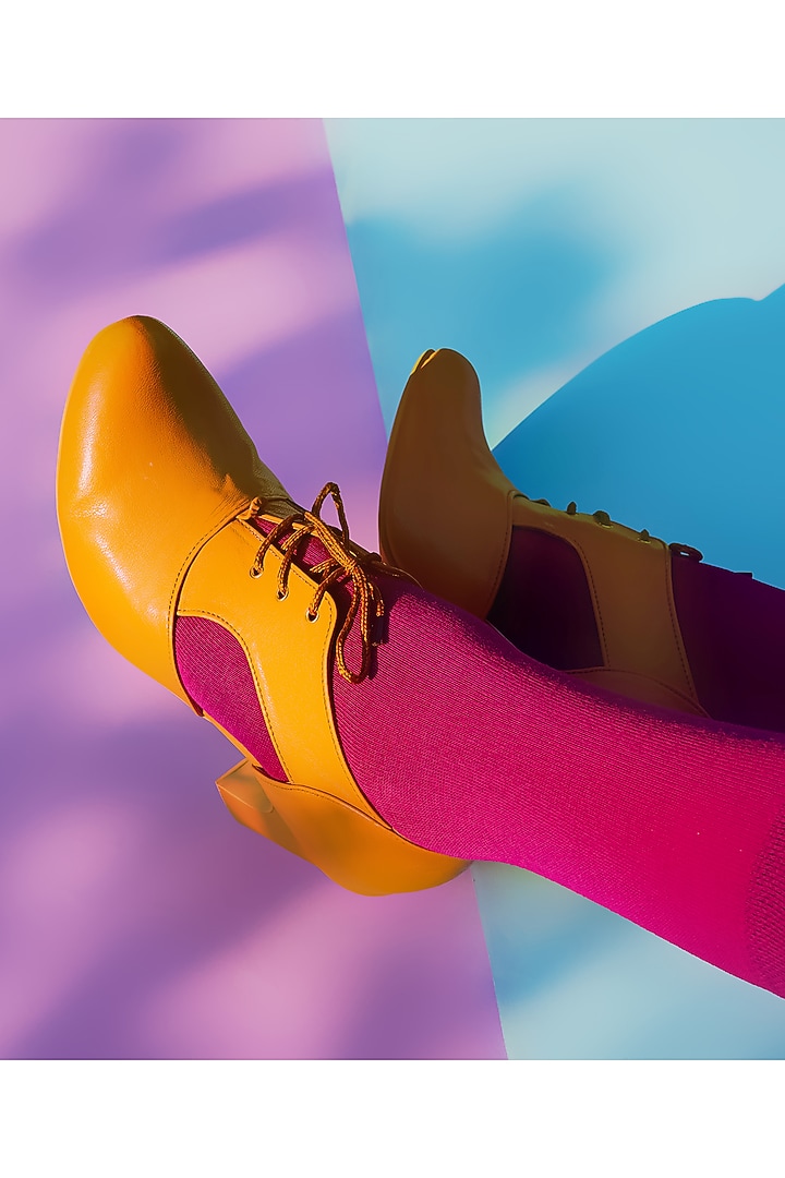 Tan Faux Leather Boots by TIESTA at Pernia's Pop Up Shop