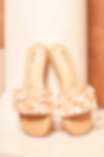 Nude Faux Leather Flats by TIESTA at Pernia's Pop Up Shop