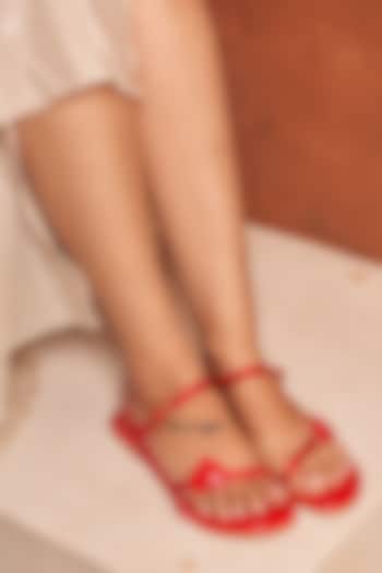 Red Patent Leather Flats by TIESTA at Pernia's Pop Up Shop