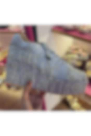 Pearl Glow Satin Sneakers by TIESTA at Pernia's Pop Up Shop