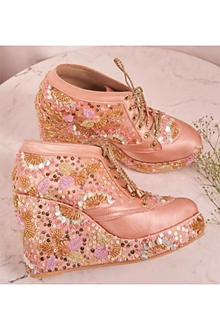 Pink Satin Sneakers by TIESTA