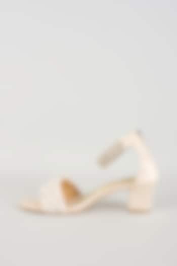 Nude Suede Leather Heels by TIESTA at Pernia's Pop Up Shop