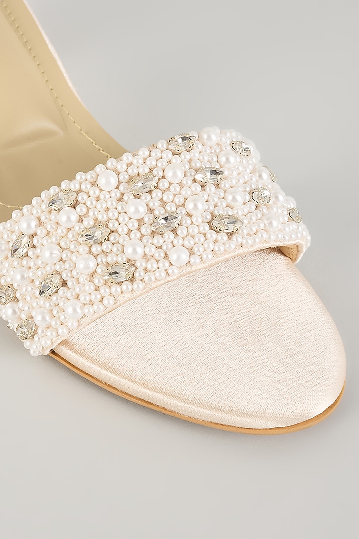 Nude Suede Leather Heels by TIESTA at Pernia's Pop Up Shop