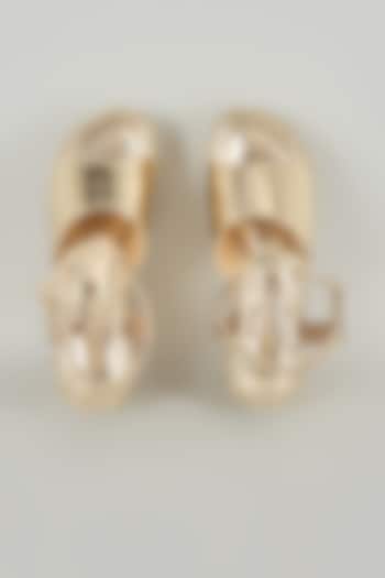 Gold Suede Leather Heels by TIESTA at Pernia's Pop Up Shop