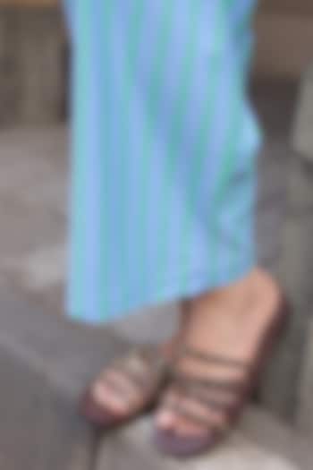 Brown Faux Leather Flats by TIESTA at Pernia's Pop Up Shop