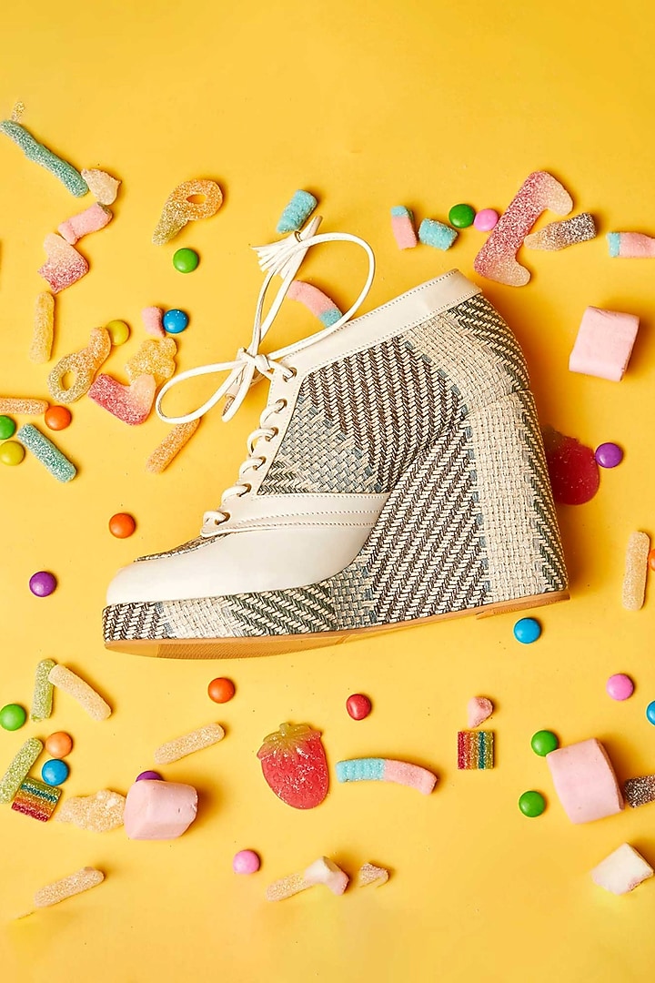 Mint Faux Leather Sneaker Wedges by TIESTA at Pernia's Pop Up Shop