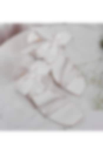 White Faux Leather Heels by TIESTA at Pernia's Pop Up Shop