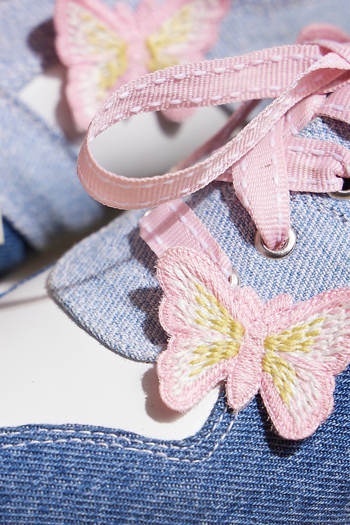Blue Denim Platform Sneakers by TIESTA at Pernia's Pop Up Shop
