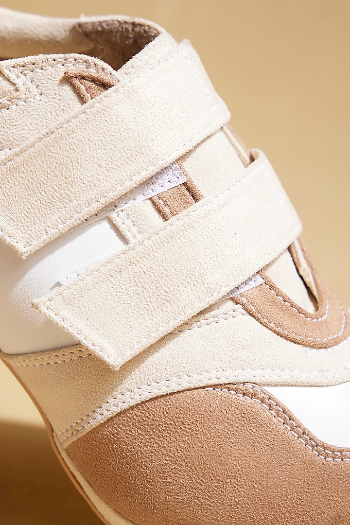 Beige Vegan Leather Sneaker Boots by TIESTA at Pernia's Pop Up Shop