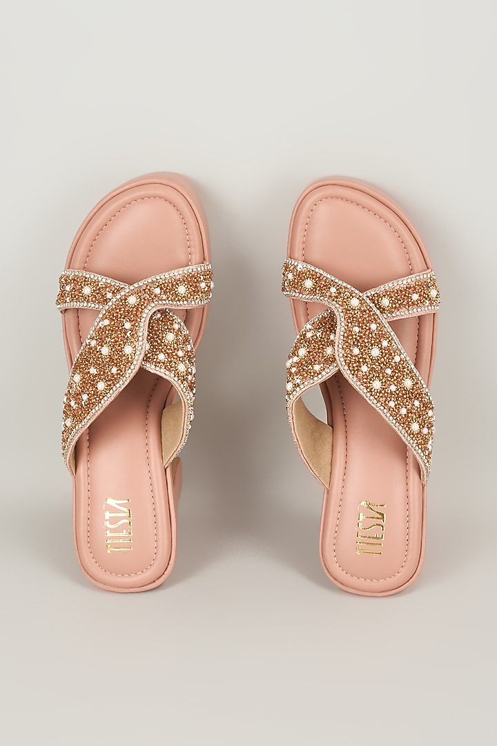 Pink Faux Leather Heels by TIESTA at Pernia's Pop Up Shop