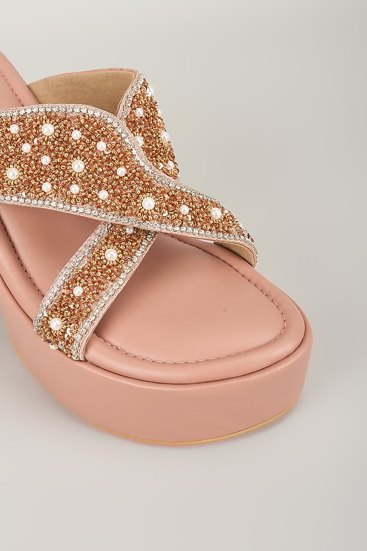 Pink Faux Leather Heels by TIESTA at Pernia's Pop Up Shop