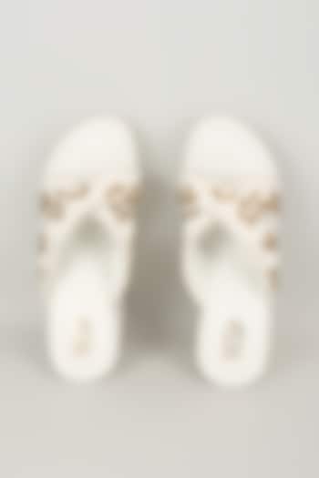 White Faux Leather Heels by TIESTA at Pernia's Pop Up Shop