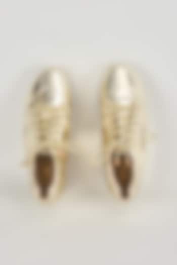 Gold Satin Sneakers by TIESTA at Pernia's Pop Up Shop