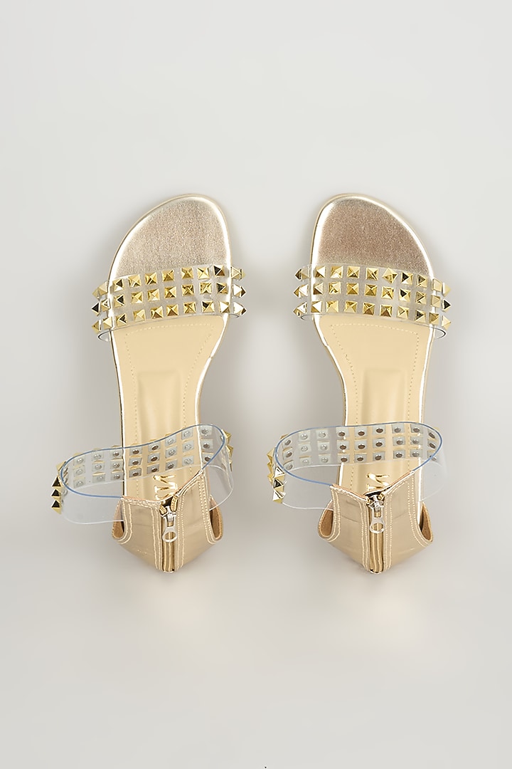 Gold Satin Flats by TIESTA at Pernia's Pop Up Shop