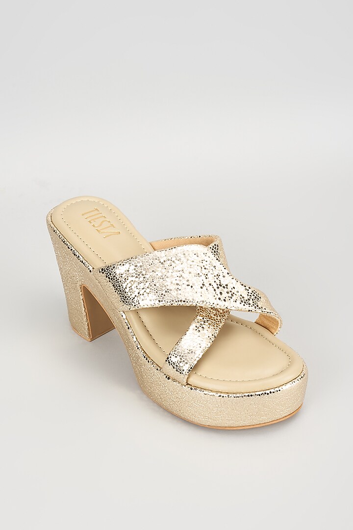Pink Suede Pearl Work Block Heels by TIESTA at Pernia's Pop Up Shop
