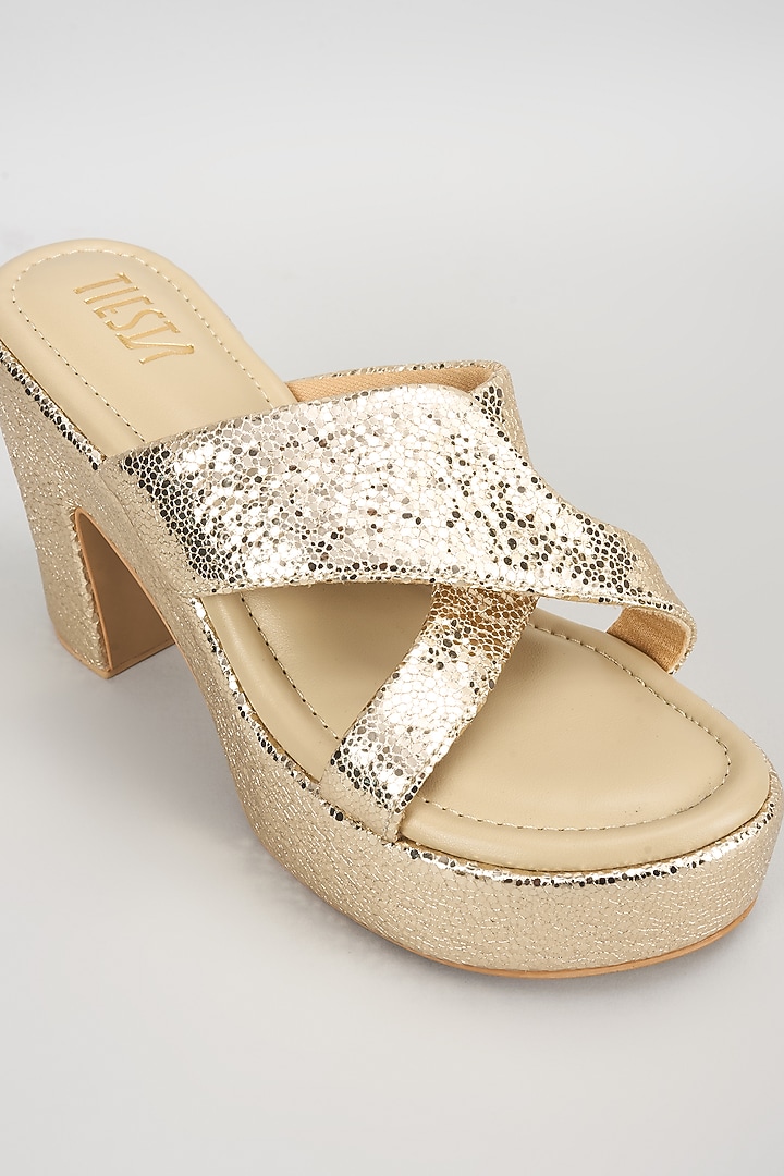 Pink Suede Pearl Work Block Heels by TIESTA at Pernia's Pop Up Shop