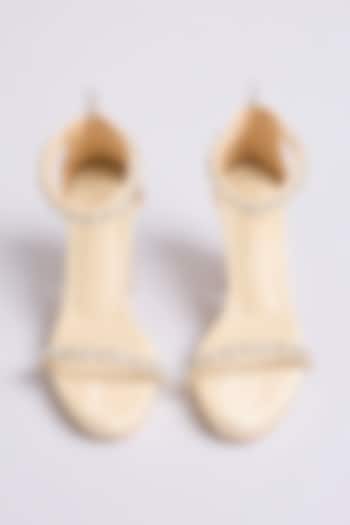 Gold Satin Heels by TIESTA at Pernia's Pop Up Shop
