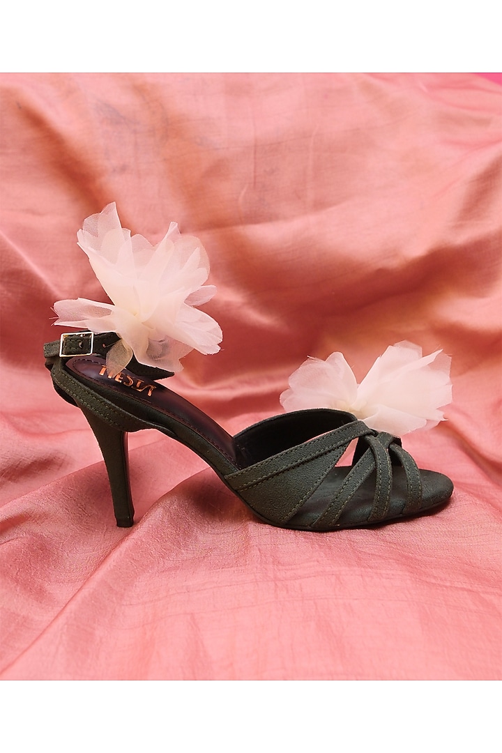 Green Suede Heels by TIESTA at Pernia's Pop Up Shop