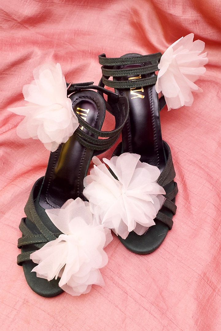 Green Suede Heels by TIESTA at Pernia's Pop Up Shop