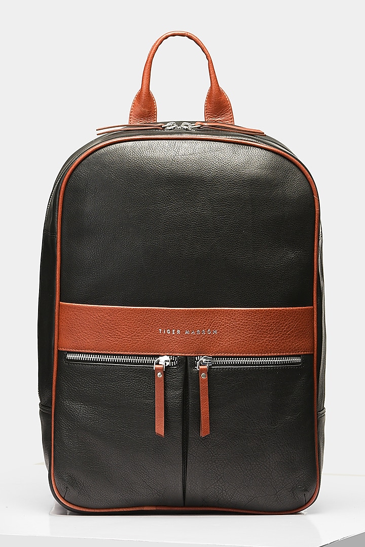 Black & Tan Handcrafted Backpack by Tiger Marron at Pernia's Pop Up Shop