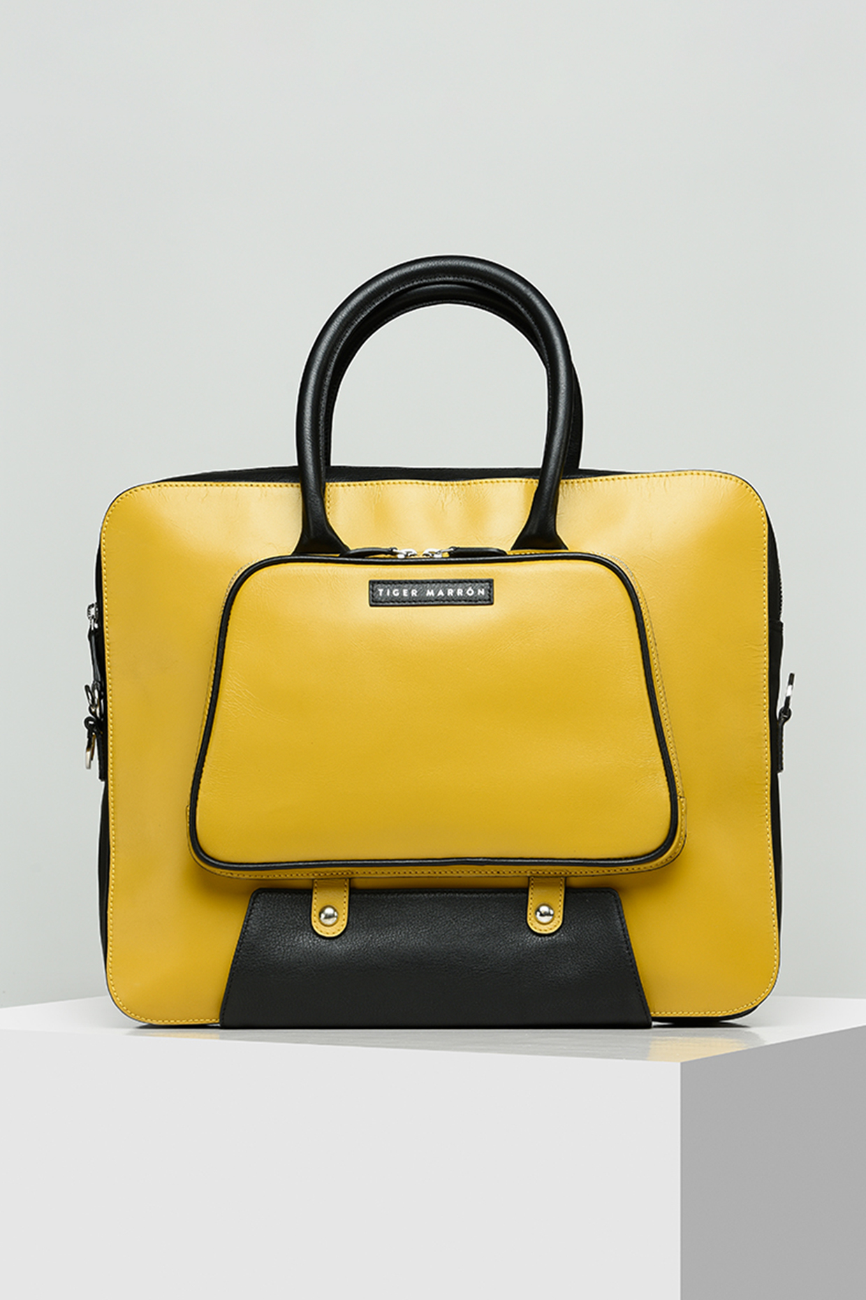 Mustard Handcrafted Laptop Bag by Tiger Marron